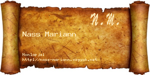 Nass Mariann névjegykártya
